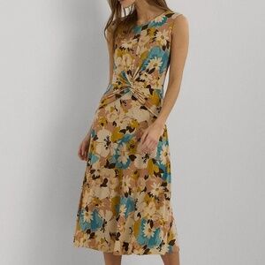 Lauren Ralph Lauren. Women's Floral Twist-Front Jersey Dress.